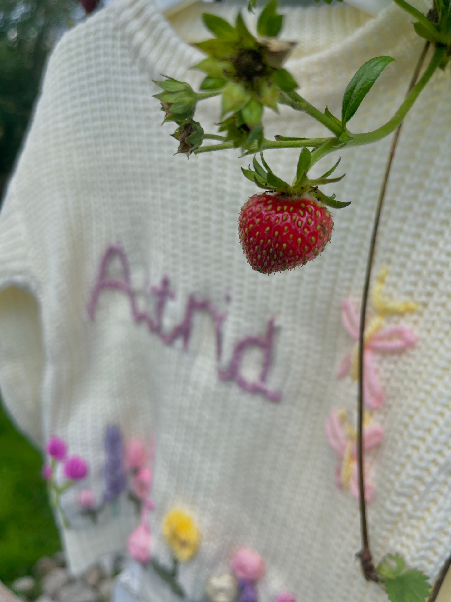 Navn med blomstereng og sommerfugler